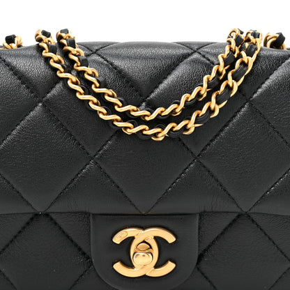 Chanel Lambskin Quilted Pearl Small Flap Black Black 8 of 10