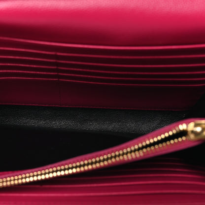 Saint Laurent Grain De Poudre Matelasse Chevron Monogram Chain Wallet Bubblegum 5 of 12