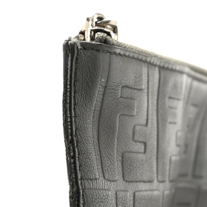 Fendi Vitello Grace FF 1974 Embossed Flat Pouch Anthracite 11 of 11