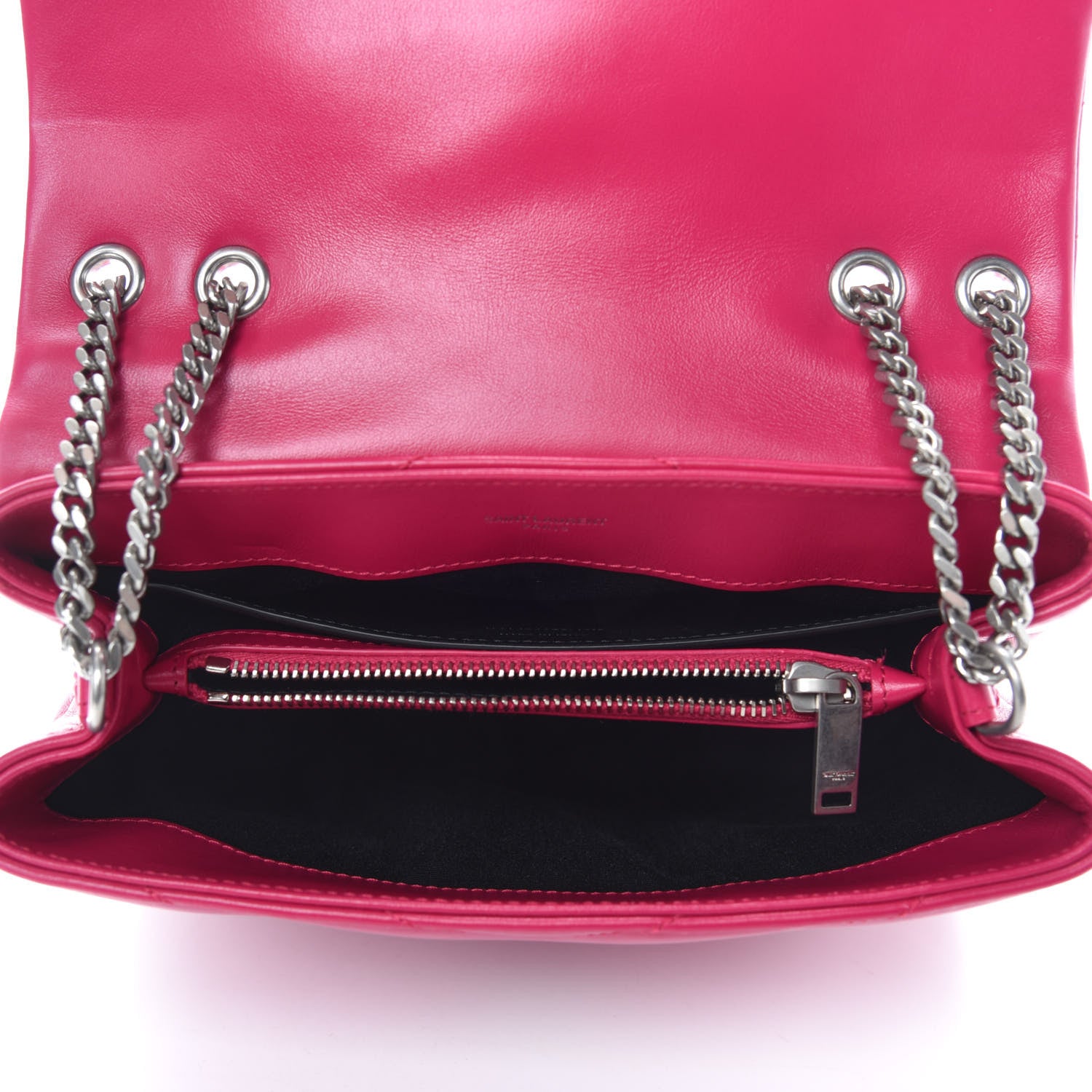 Saint Laurent Calfskin Y Quilted Monogram Small Loulou Chain Satchel Fresh Fuchsia 5 of 11