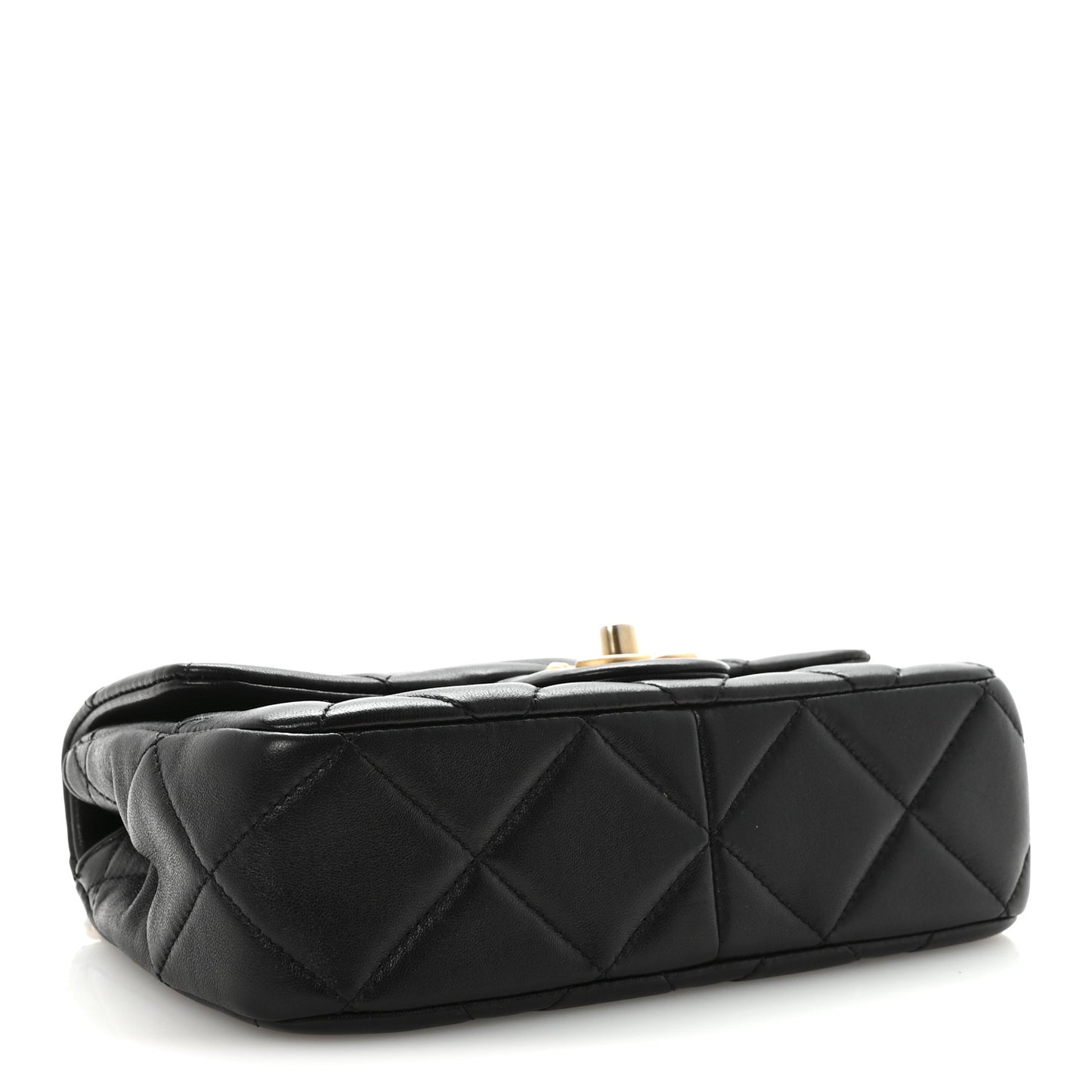 Lambskin Quilted Pearl Small Flap Black