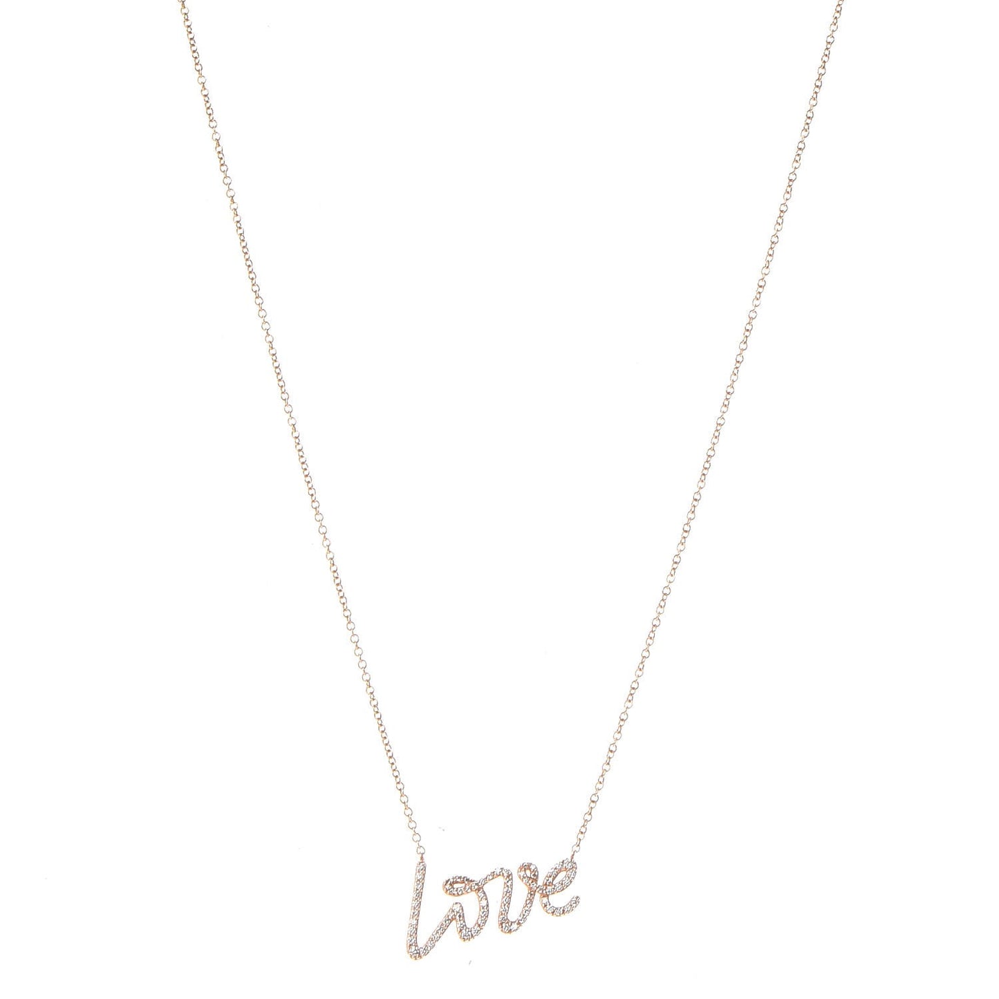 18K Rose Gold Diamond Small Paloma's Graffiti Love Pendant Necklace