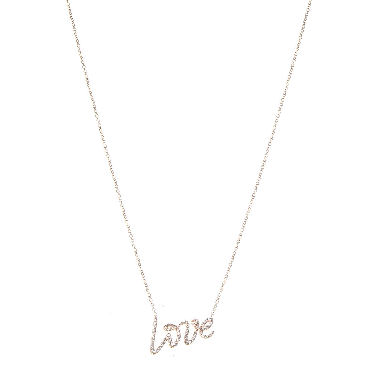 Tiffany 18K Rose Gold Diamond Small Paloma's Graffiti Love Pendant Necklace 1 of 7