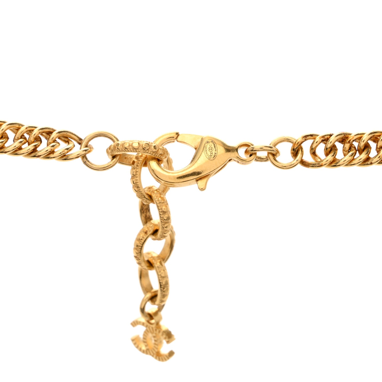 Chanel ID Dog Tag Charm Necklace Gold 4 of 4