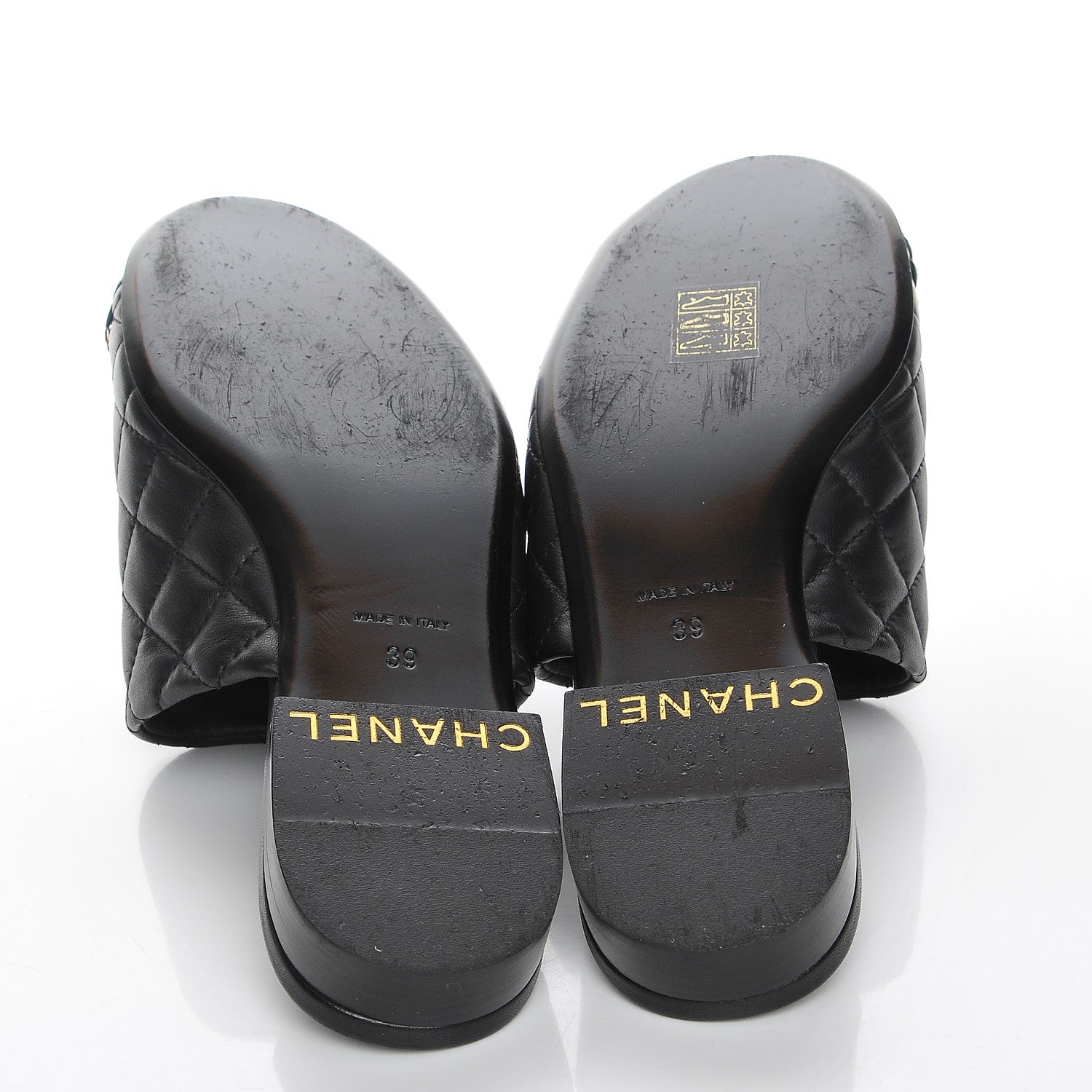 Chanel Calfskin Quilted CC Chain Mules 39 Black 5 of 8