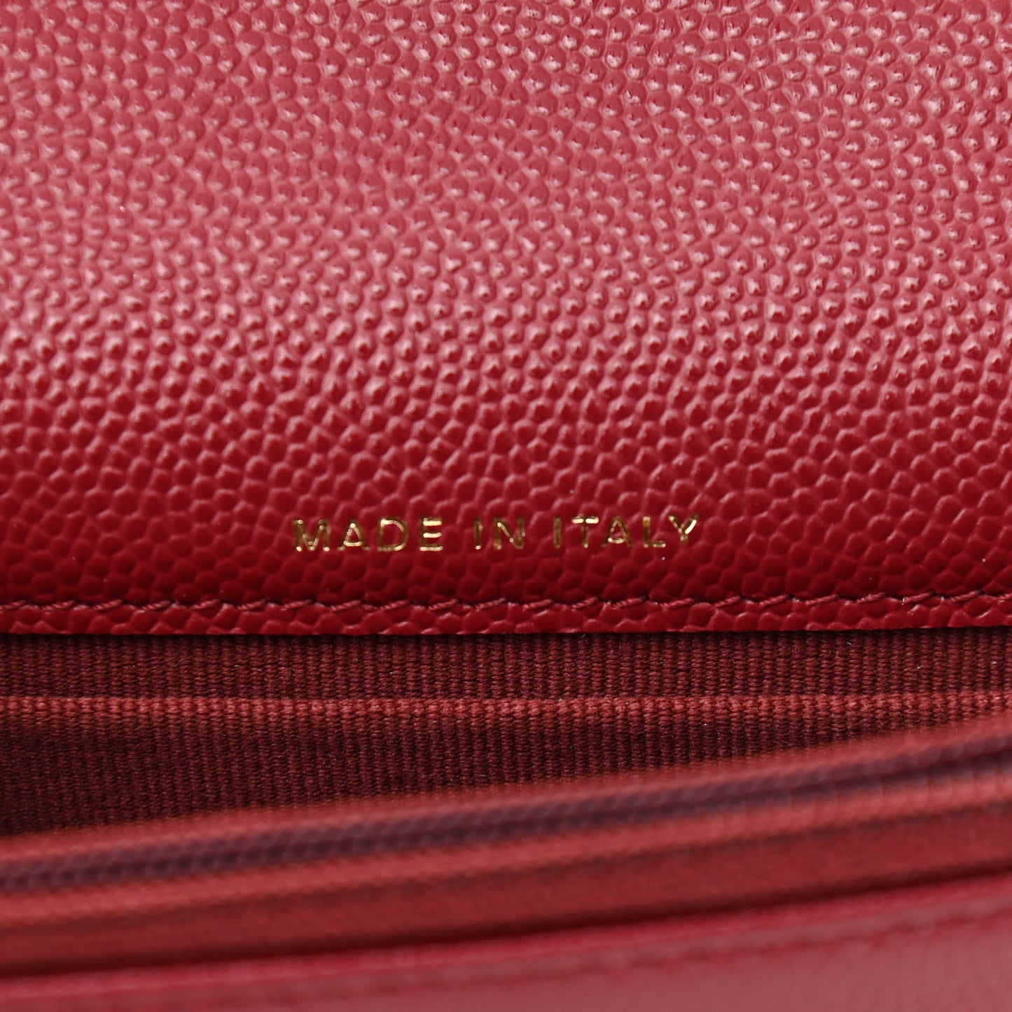 Caviar Quilted Pocket Twins Clutch With Chain Burgundy