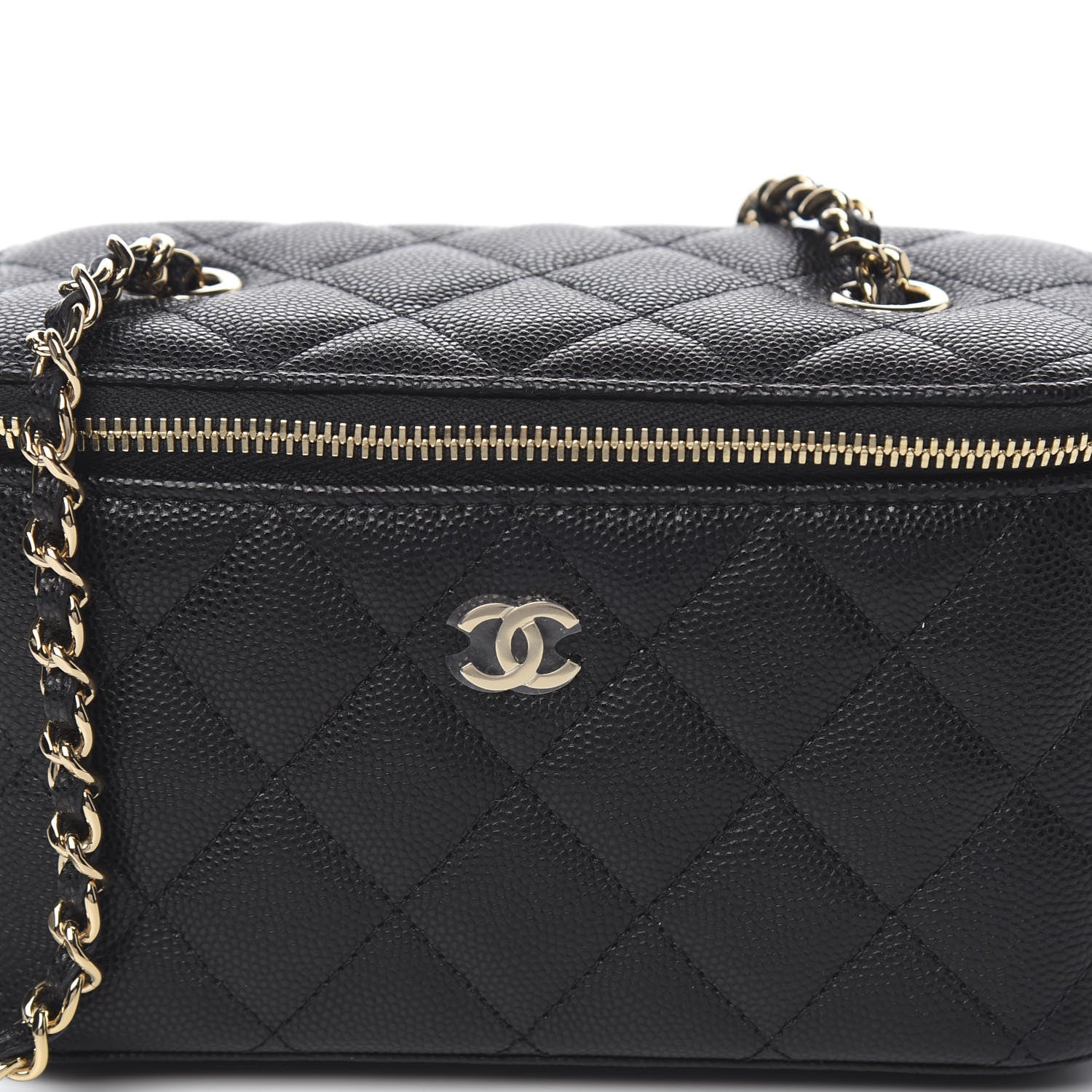 Chanel Caviar Quilted Small Vanity Case With Chain Black 9 of 10