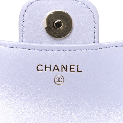 Chanel Lambskin Quilted Top Handle Flap Coin Purse With Chain Light Purple 5 of 12