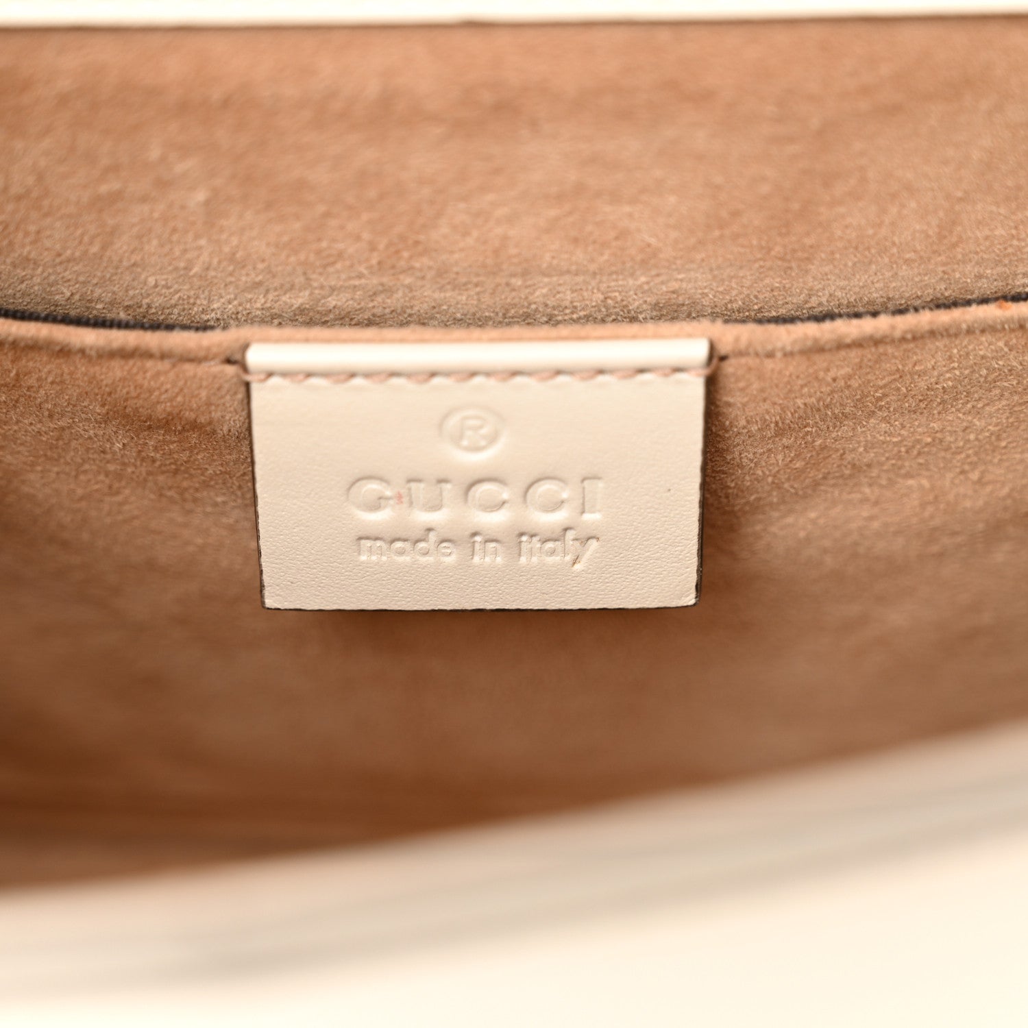 Gucci Calfskin Embroidered Mini Sylvie Top Handle Bag White 6 of 11