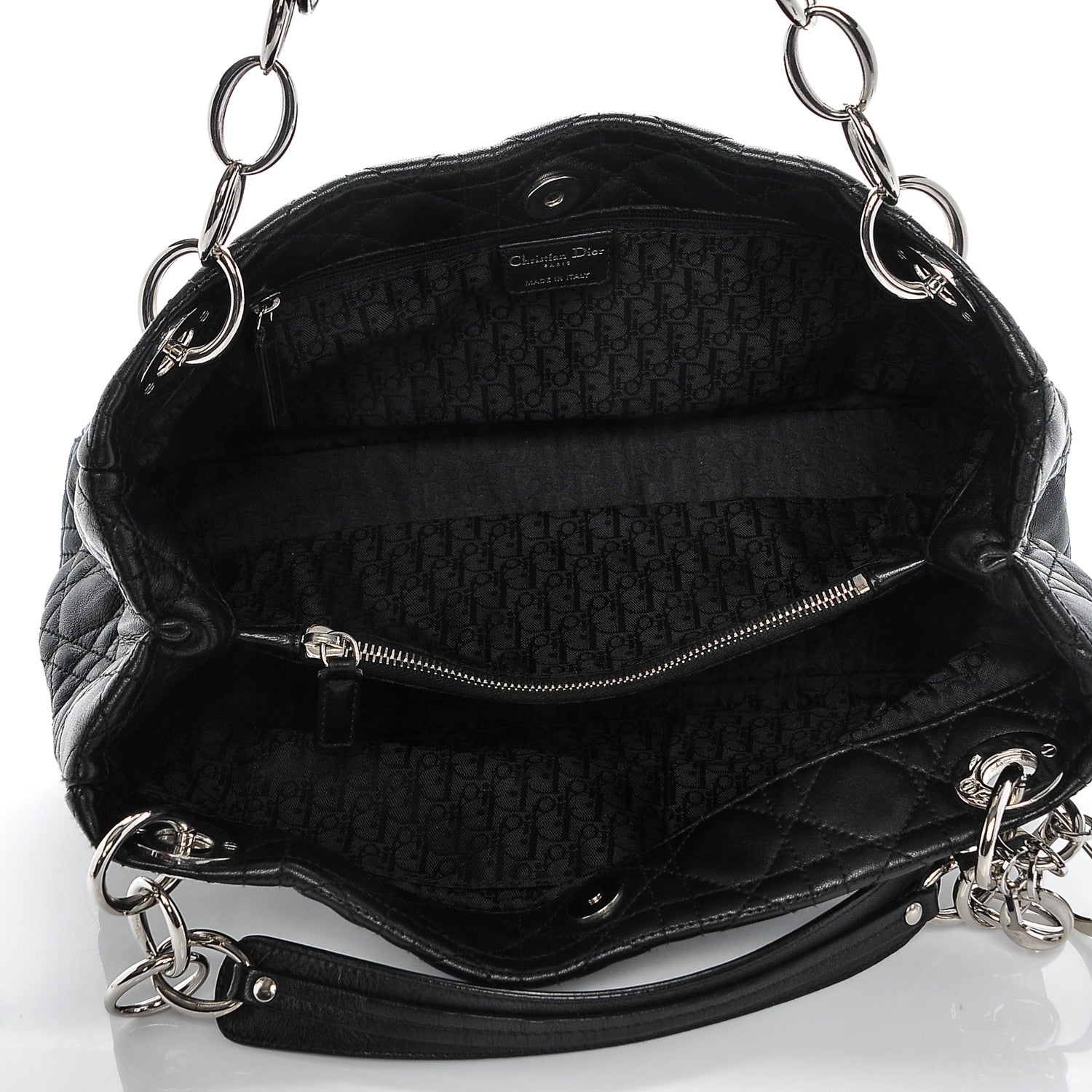 Christian Dior Lambskin Cannage East West Tote Black 5 of 7