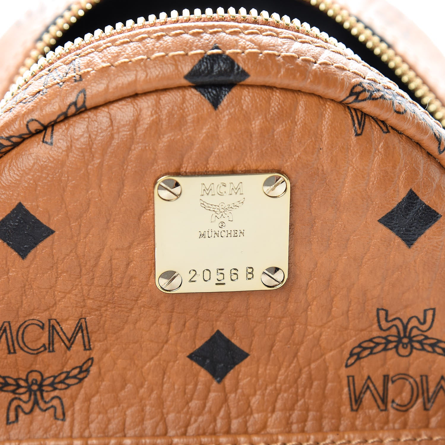 MCM Visetos Side Stud X-Mini Stark Backpack Cognac 9 of 13