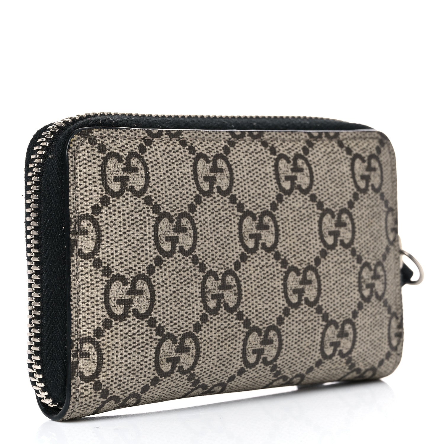 Gucci GG Supreme Monogram Tiger Print Zip Around Card Case Black 3 of 11