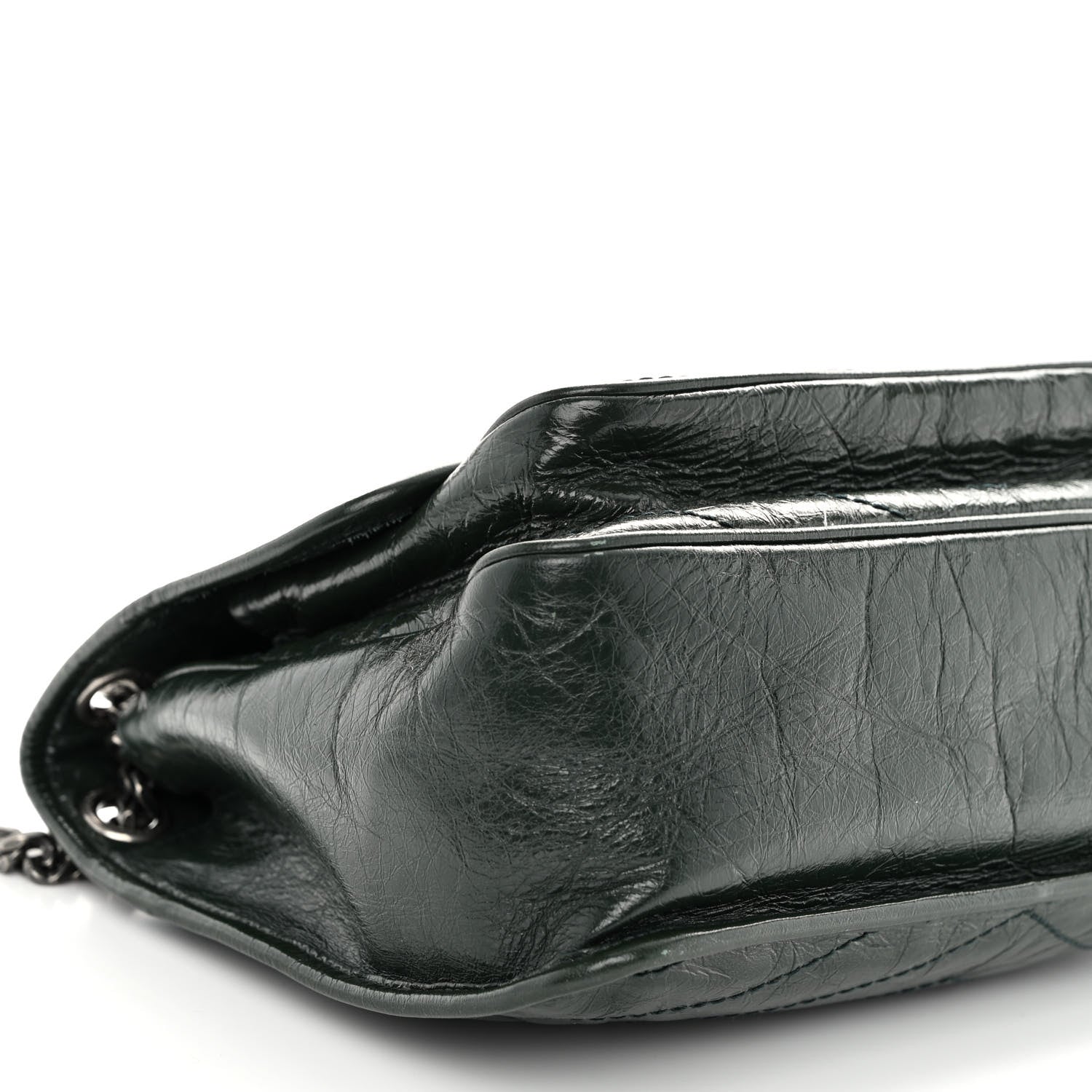 Saint Laurent Crinkled Calfskin Matelasse Monogram Medium Niki Chain Satchel Military Olive 8 of 11