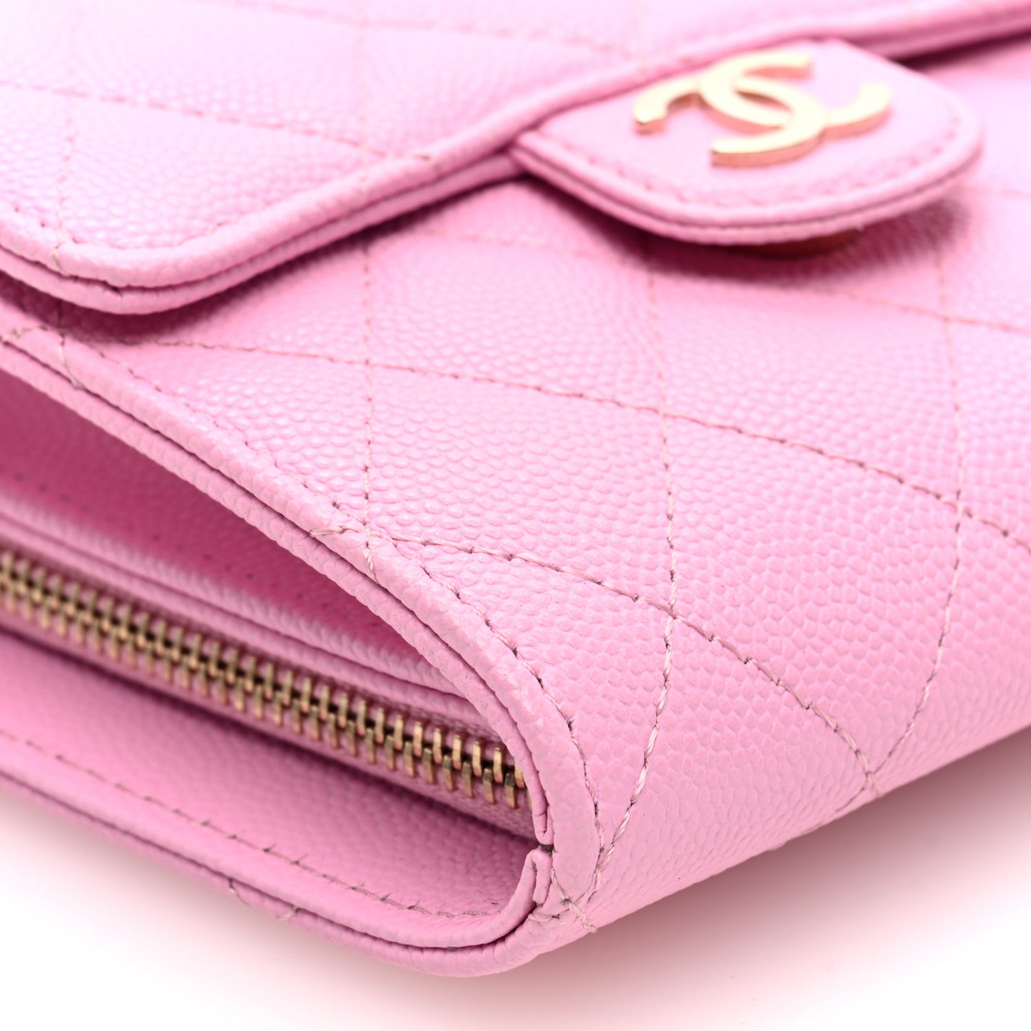 Caviar Quilted Clutch With Chain Bag Pink
