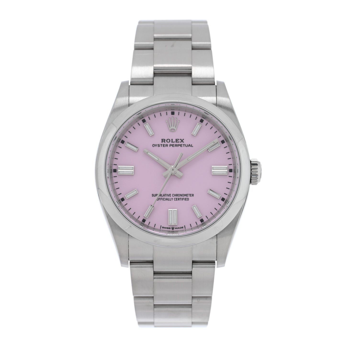 Stainless Steel 36mm Oyster Perpetual Watch Candy Pink 126000