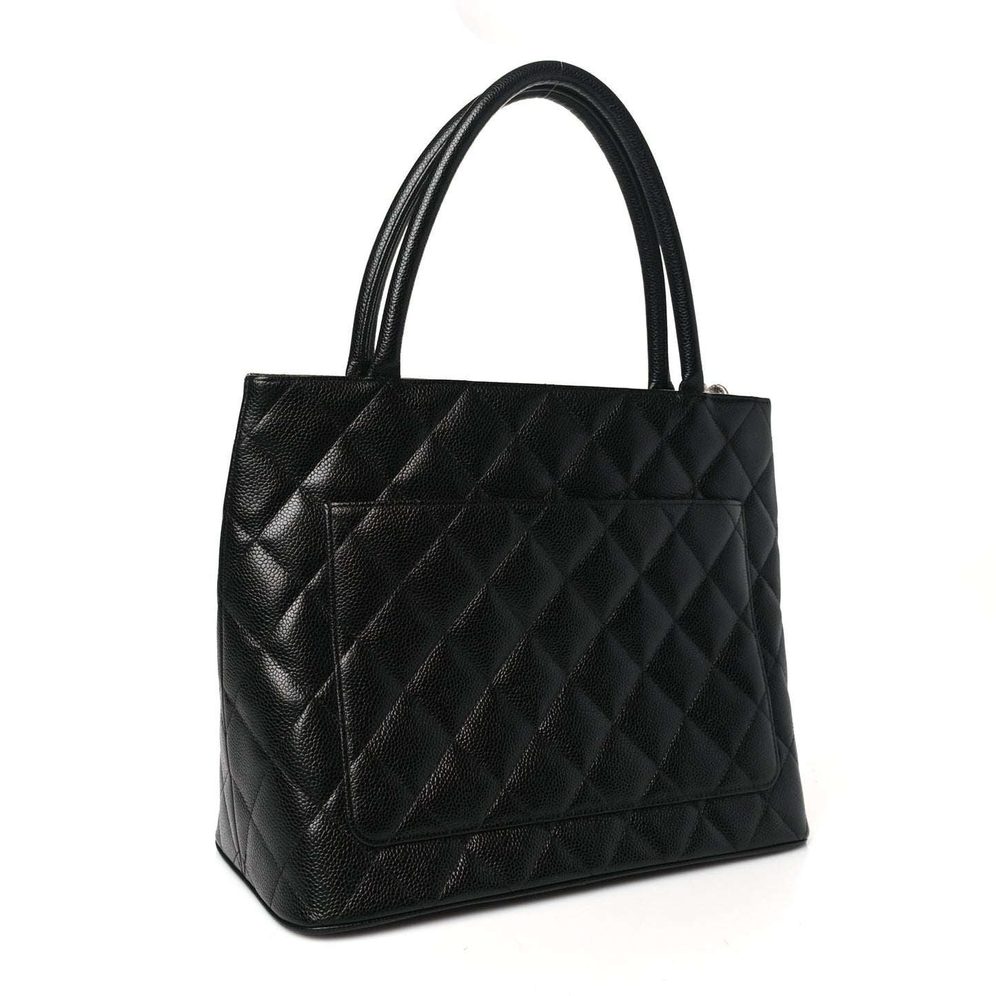 Caviar Quilted Medallion Tote Black