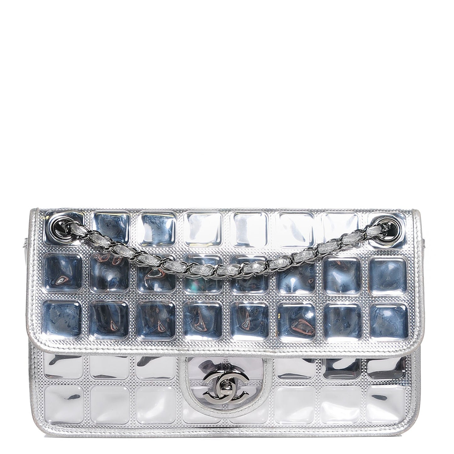 Vinyl Large Ice Cube Flap Silver