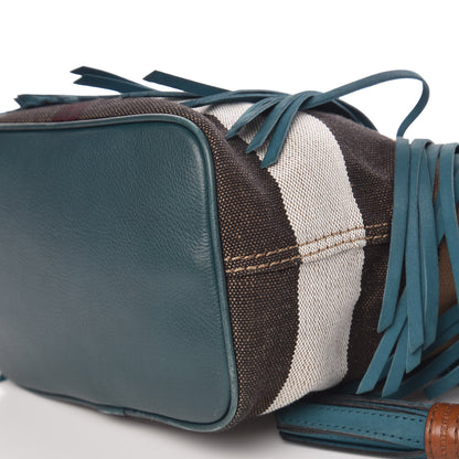 Burberry Suede Fringe Small Belgrove Bucket Bag Dark Teal 11 of 11