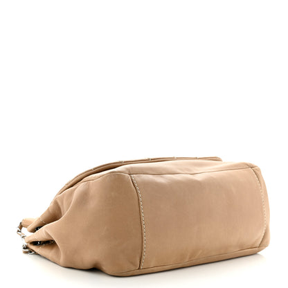 Chanel Lambskin Contrast Stitch Surpique Accordion Flap Beige 4 of 11