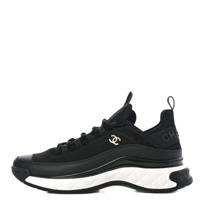 Chanel Velvet Calfskin Mixed Fibers CC Sneakers 40.5 Black 1 of 9
