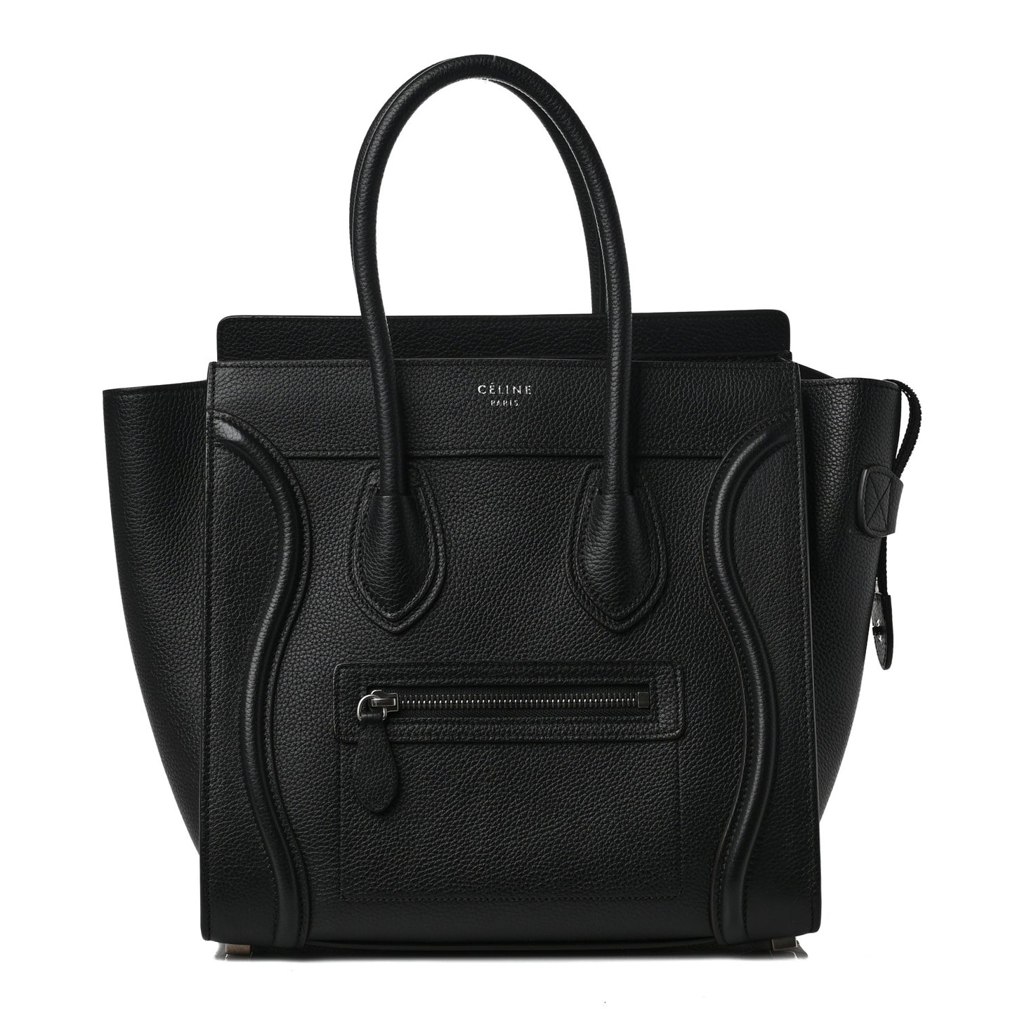 Drummed Calfskin Micro Luggage Black