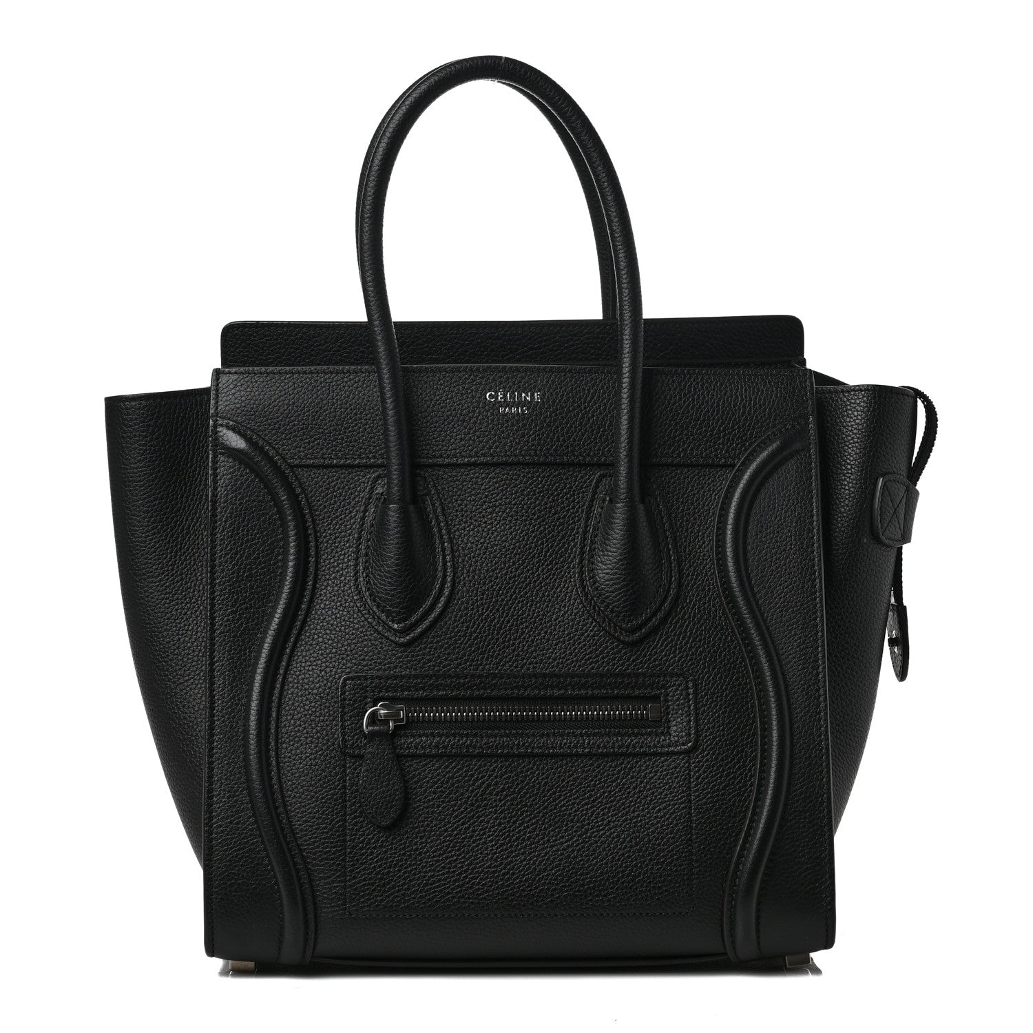 Celine Drummed Calfskin Micro Luggage Black 1 of 9