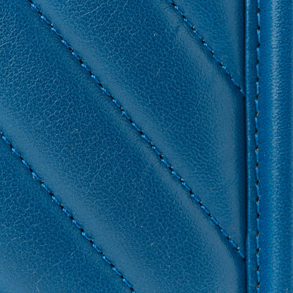 Chanel Lambskin Chevron Quilted New Medium Boy Flap Blue 18 of 20