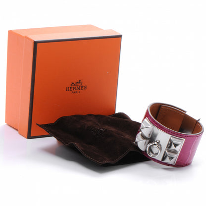 Hermes Alligator Collier De Chien CDC Bracelet Fuchsia Small 5 of 7