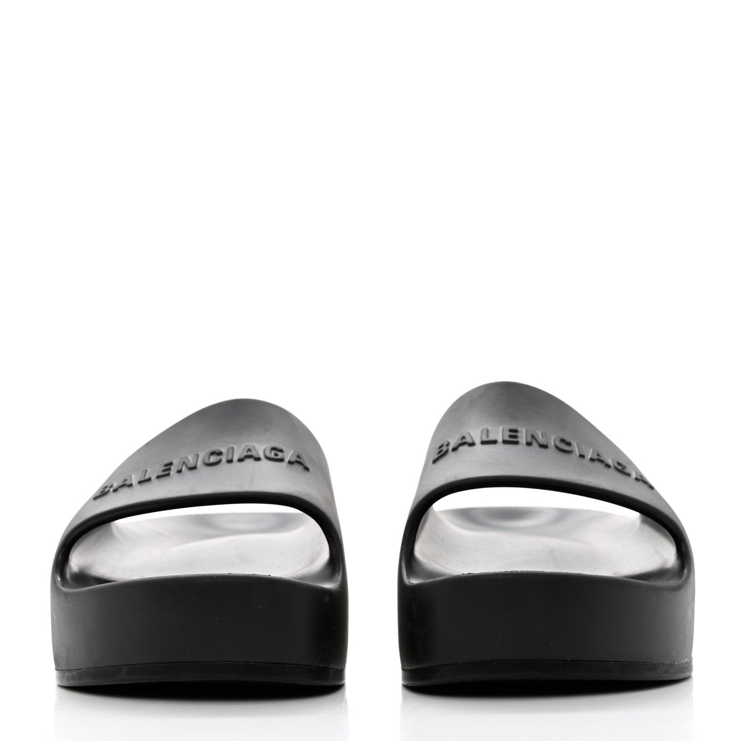 Balenciaga Rubber Chunky Platform Slide Sandals 38 Black 2 of 9