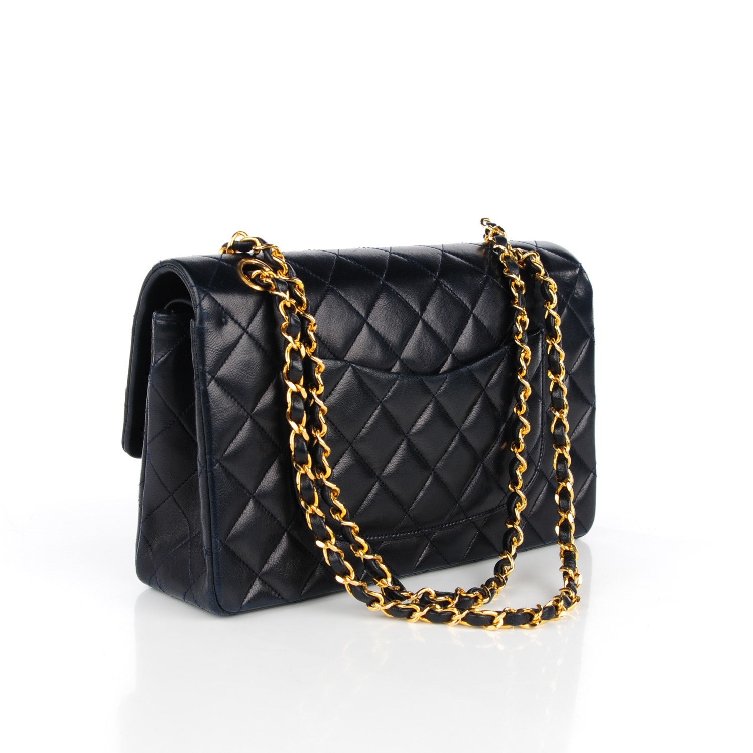 Chanel Lambskin Quilted Medium Double Flap Navy 4 of 10