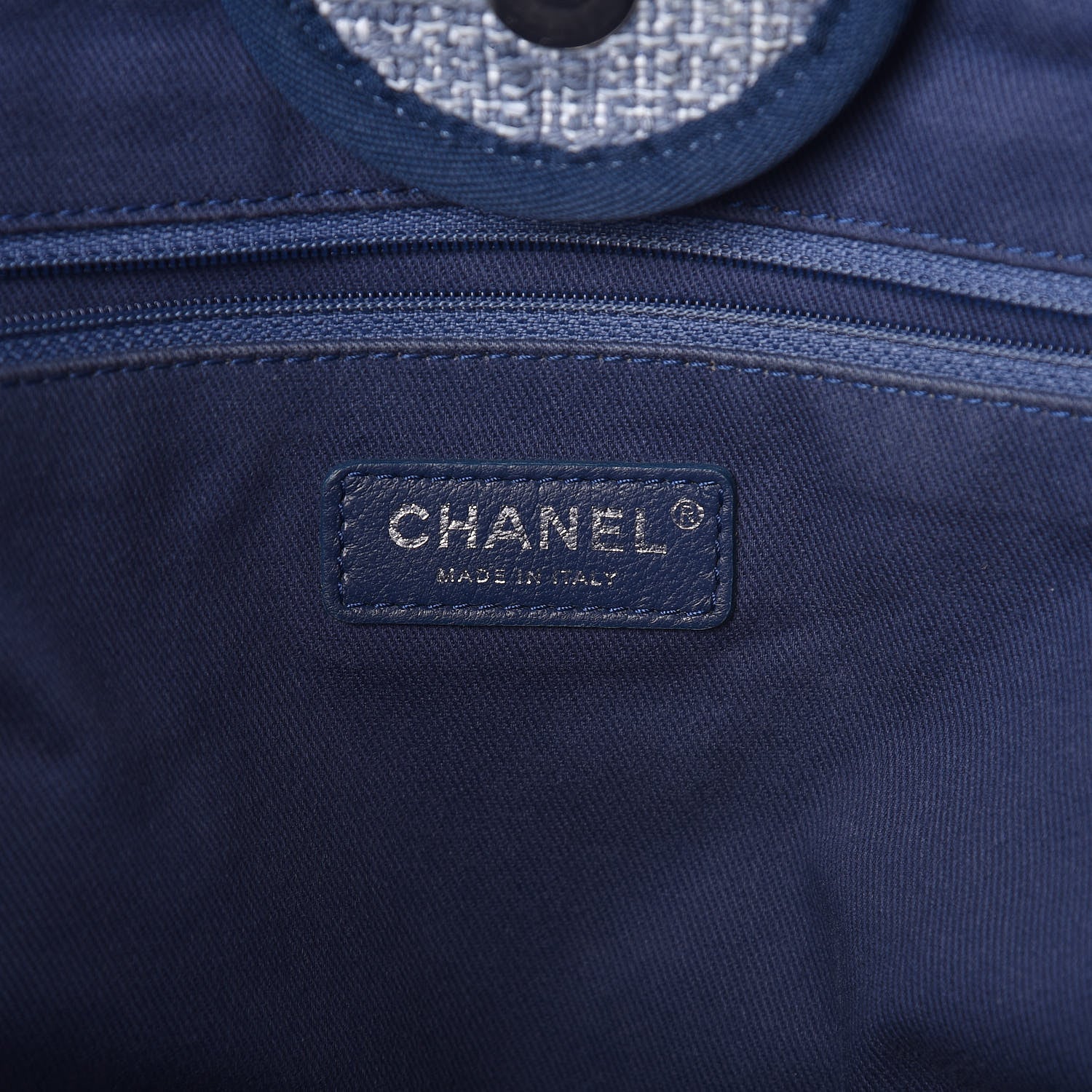 Chanel Canvas Large Deauville Tote Blue 6 of 12