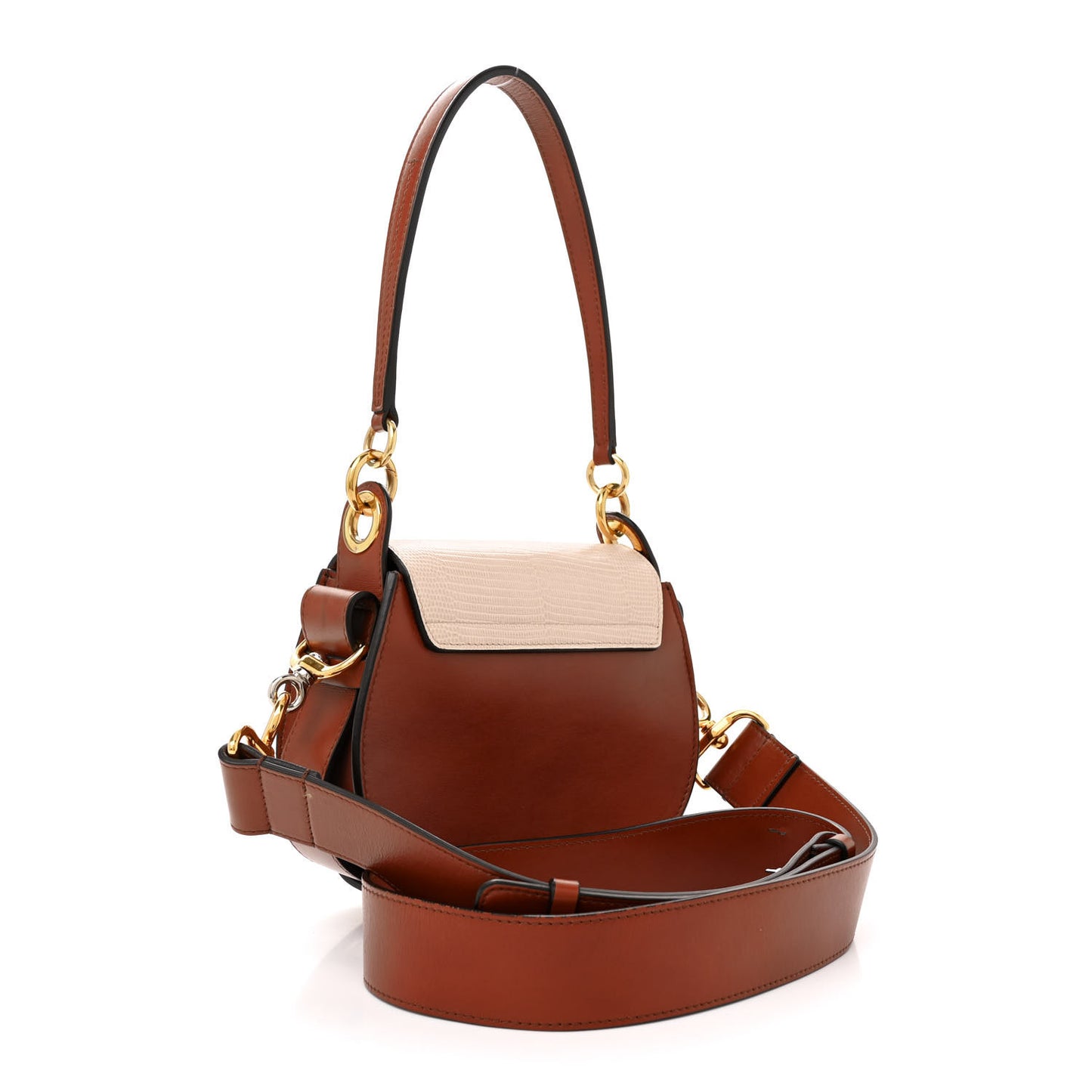 Calfskin Crocodile Embossed Small Tess Bag Pink Red