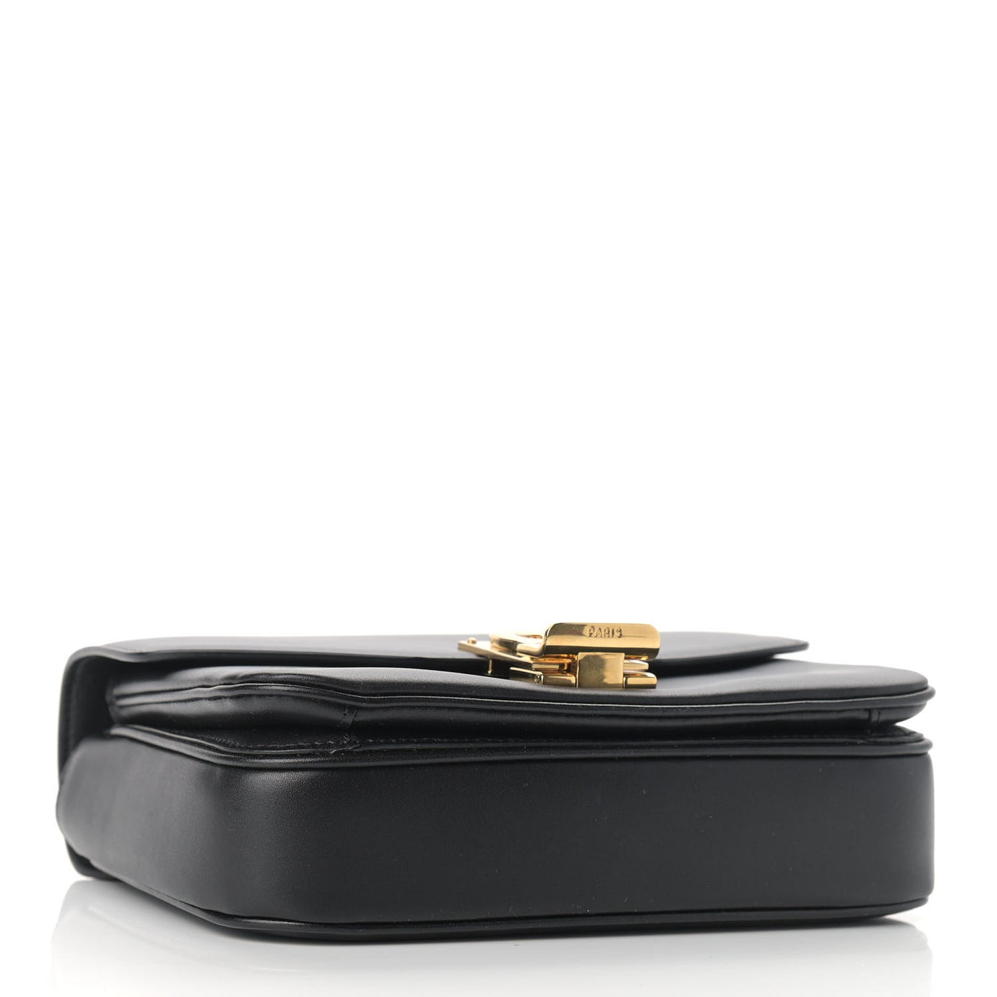 Shiny Calfskin Small C Bag Black