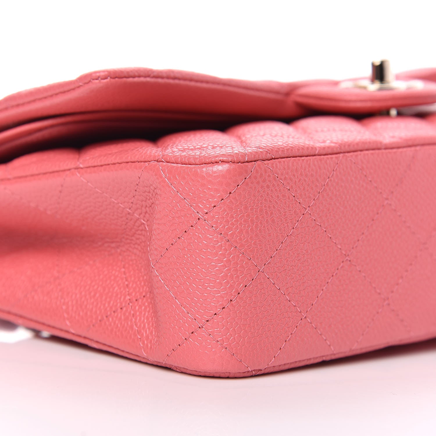 Chanel Metallic Caviar Quilted Medium Double Flap Pink 8 of 9