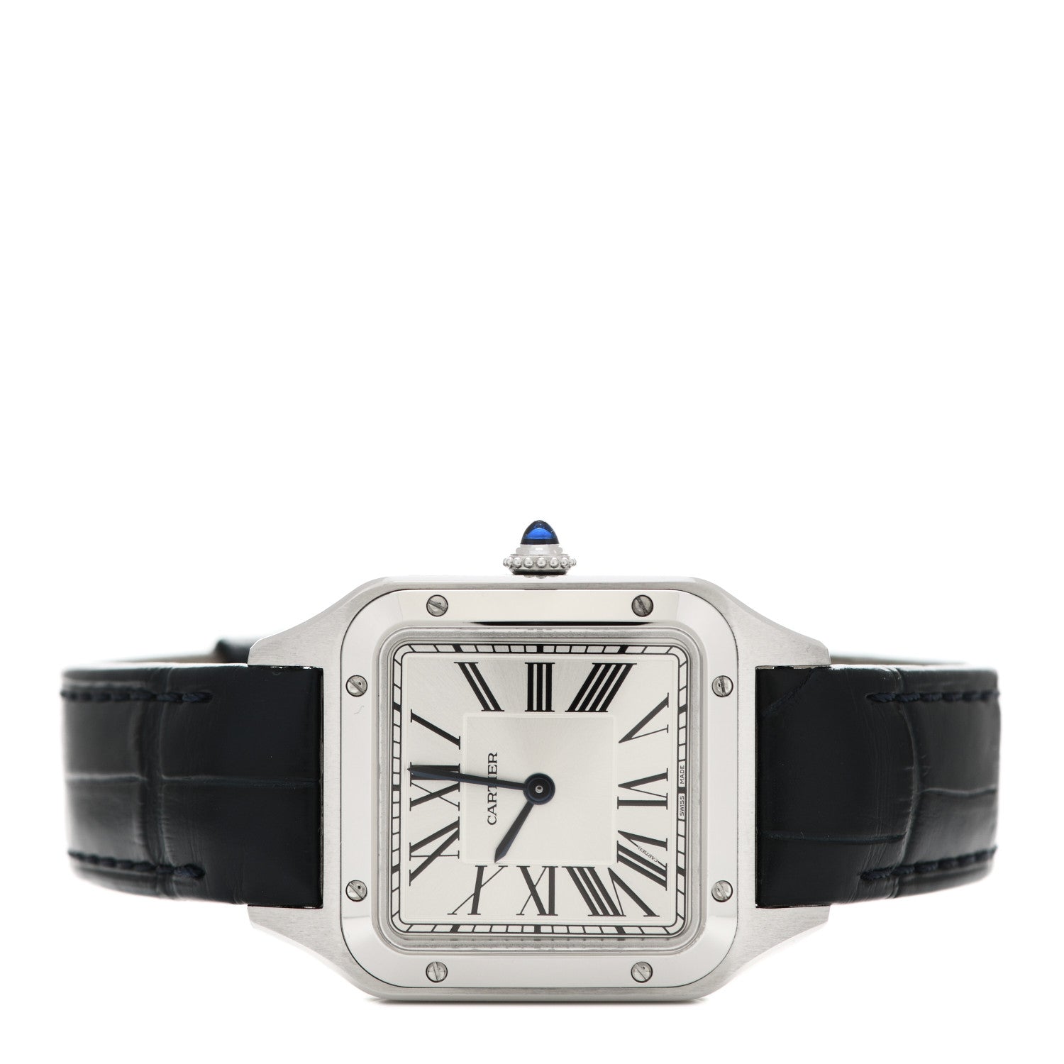 Cartier Stainless Steel Alligator 27.5mm Santos Dumont Quartz Watch 2 of 5