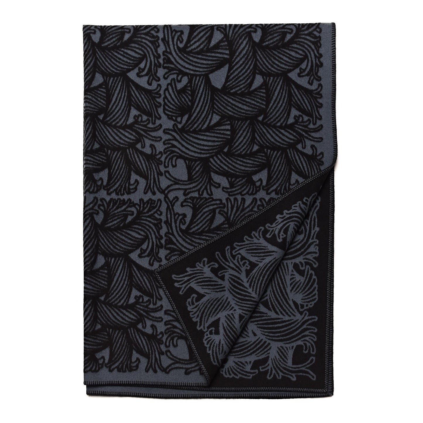 Wool Rope Throw Blanket Black Indigo