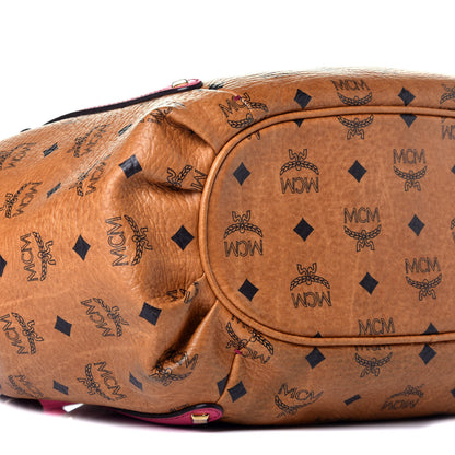 MCM Visetos Drawstring Shopper Cognac Pink 7 of 8