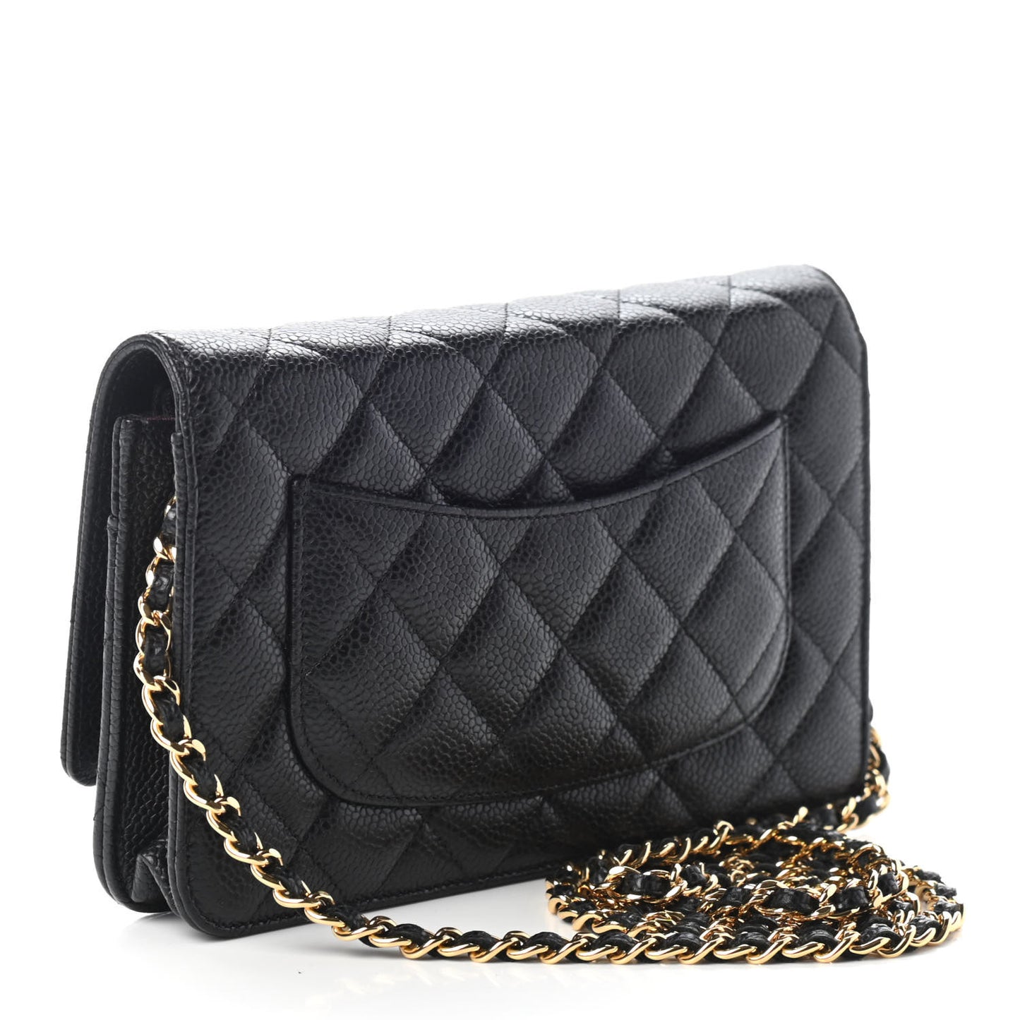 Caviar Quilted Wallet On Chain WOC Black