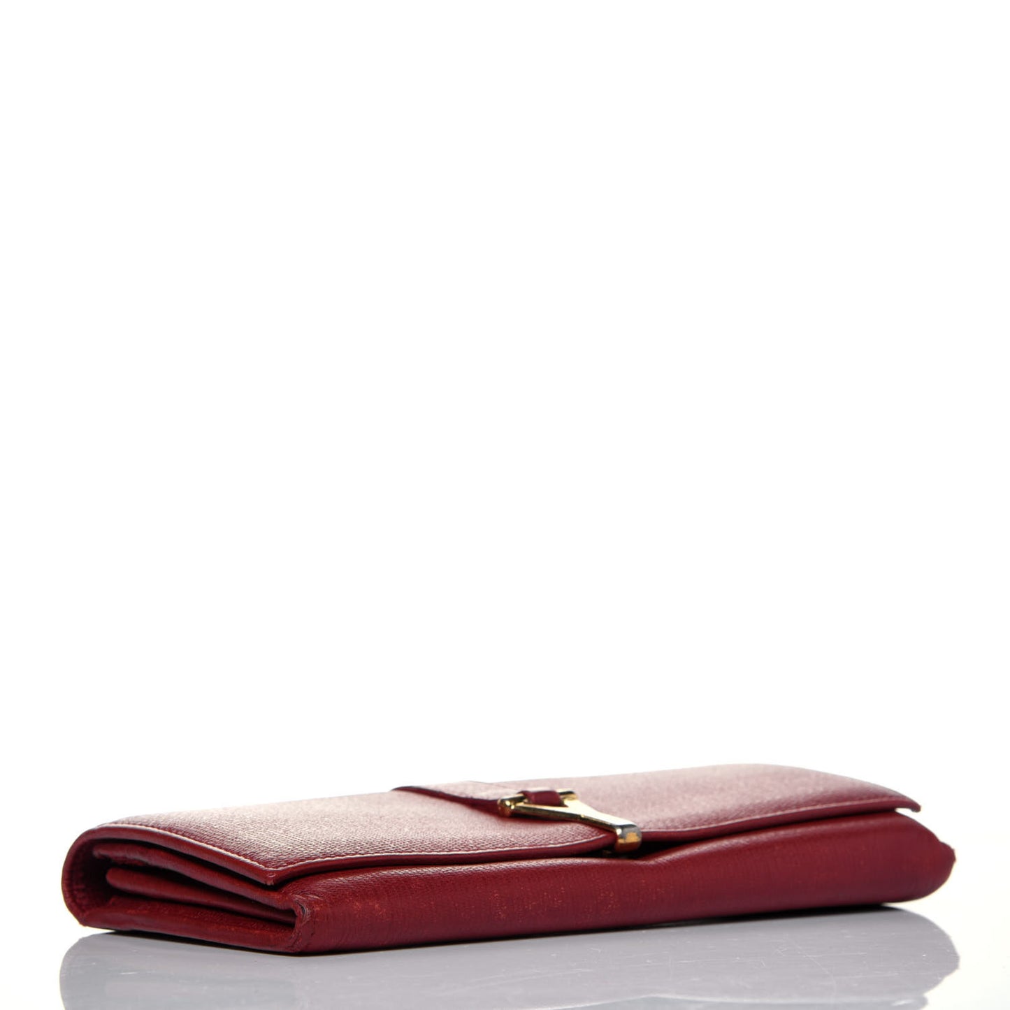 Textured Calfskin Classic Y Ligne Clutch Red