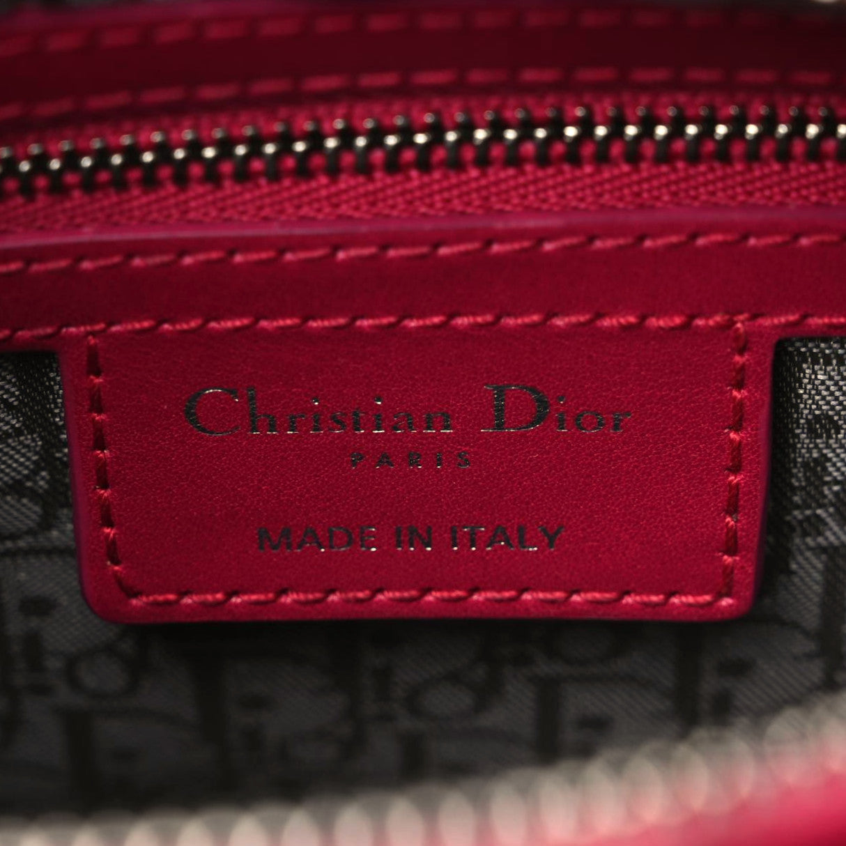 Lambskin Cannage Bow Medium Lady Dior Fuchsia