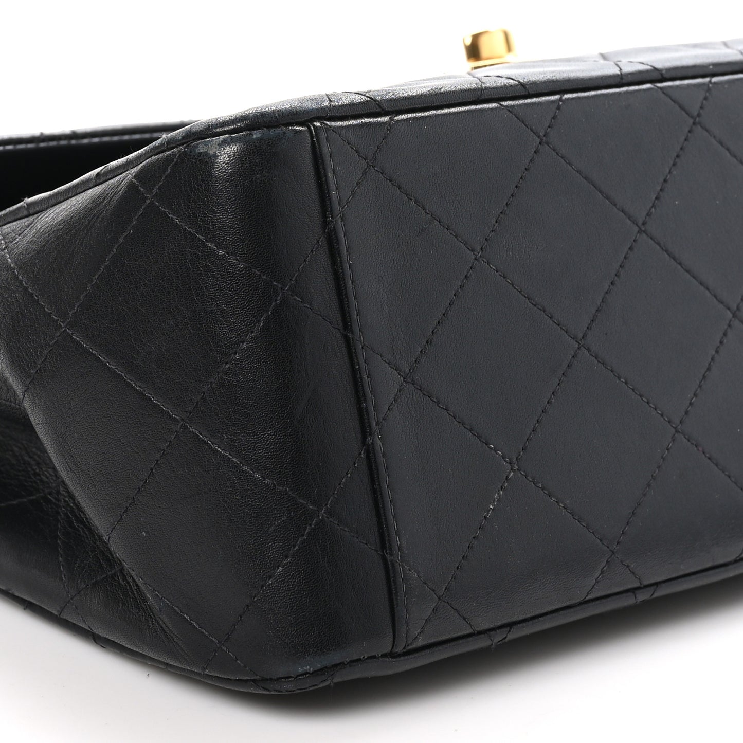 Lambskin Quilted XL Jumbo Single Flap Black