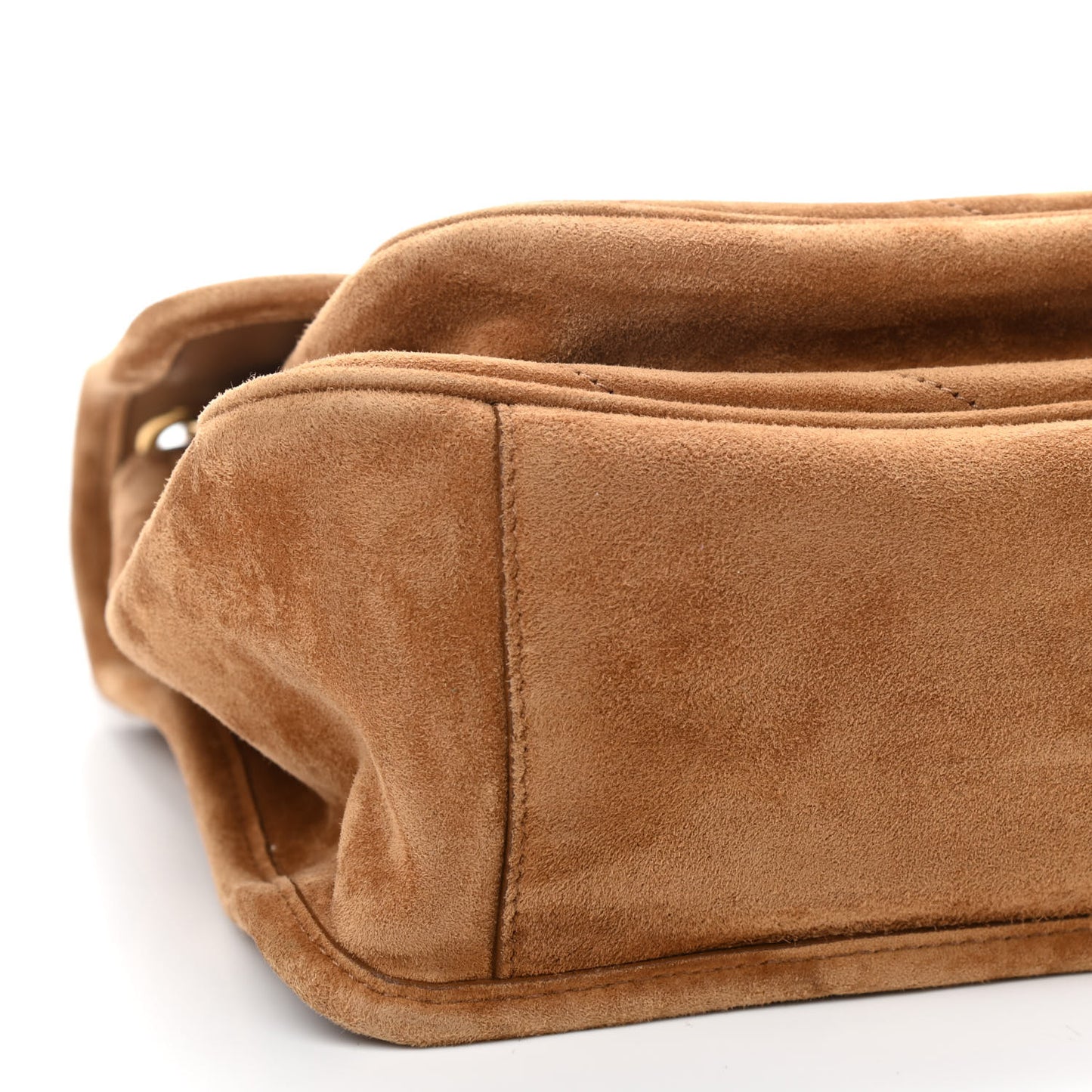 Suede Monogram Medium Niki Chain Satchel Cinnamon