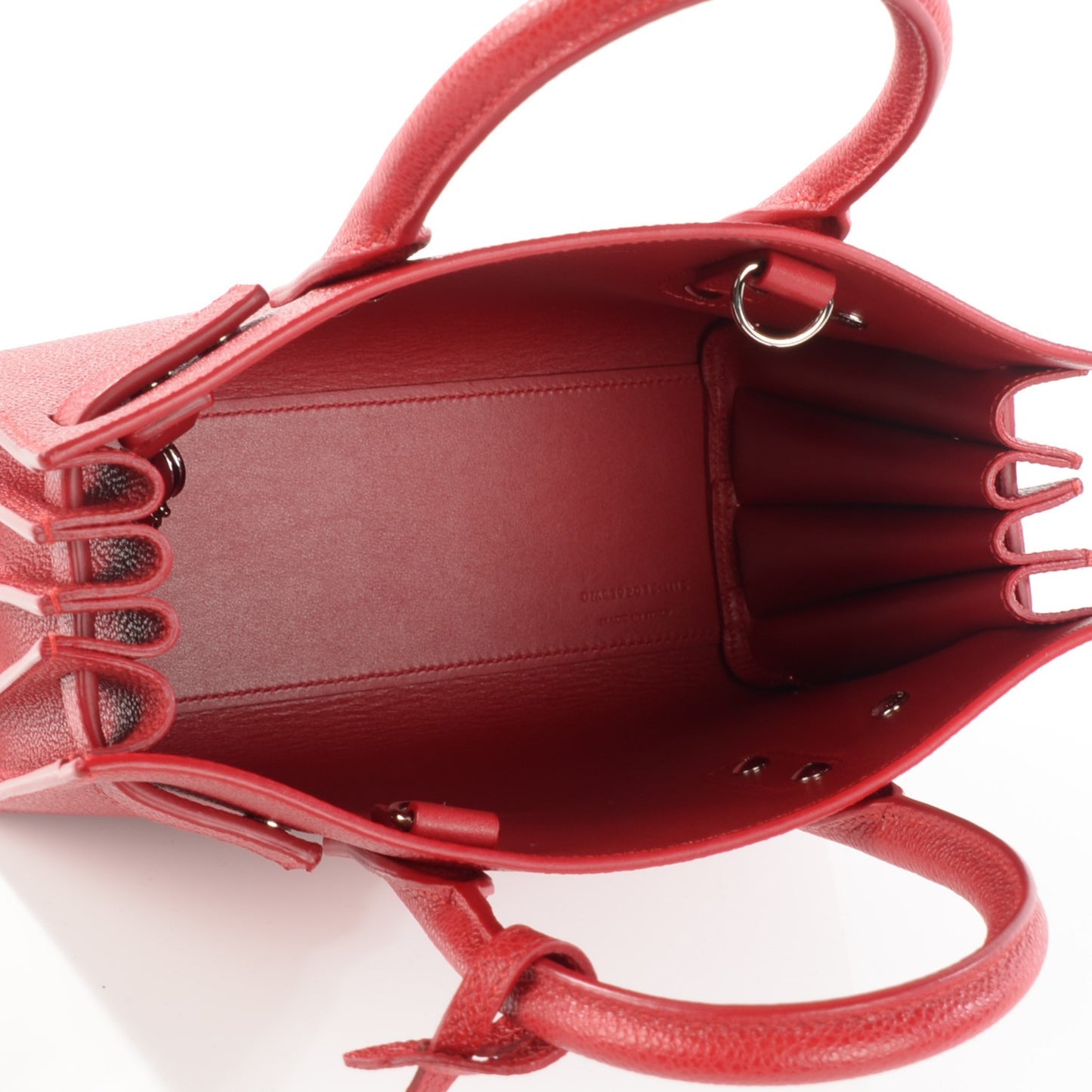 Grained Calfskin Nano Sac De Jour Lipstick Red