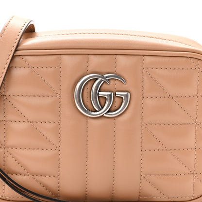 Gucci Calfskin Matelasse Aria Mini GG Marmont Chain Shoulder Bag Camelia 8 of 10