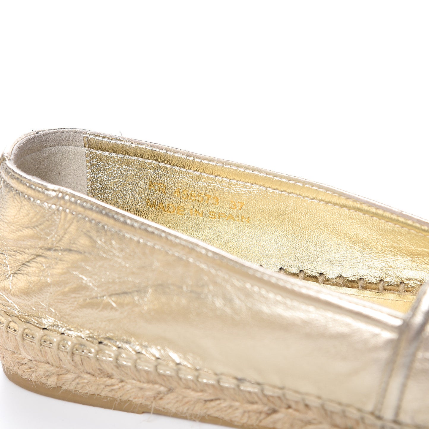 Metallic Lambskin Monogram Espadrilles 37 Gold