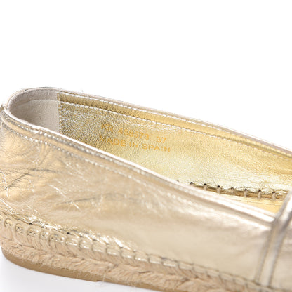 Saint Laurent Metallic Lambskin Monogram Espadrilles 37 Gold 8 of 8