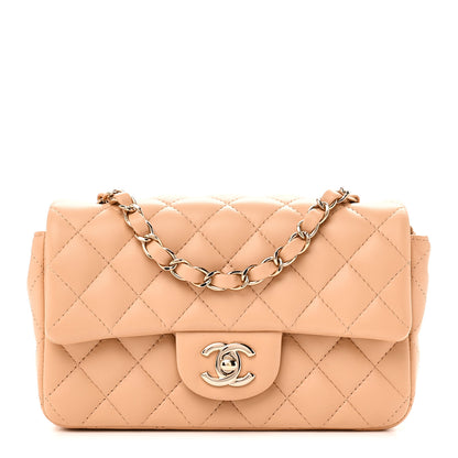 Chanel Lambskin Quilted Mini Rectangular Flap Beige 1 of 11