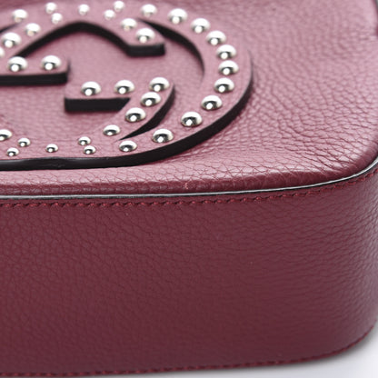Gucci Pebbled Calfskin Studded Small Soho Disco Bag Soft Burgundy 10 of 10