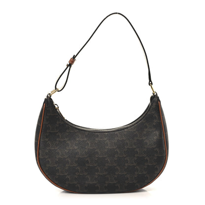 Celine Triomphe Canvas Calfskin Ava Shoulder Bag Tan 1 of 9