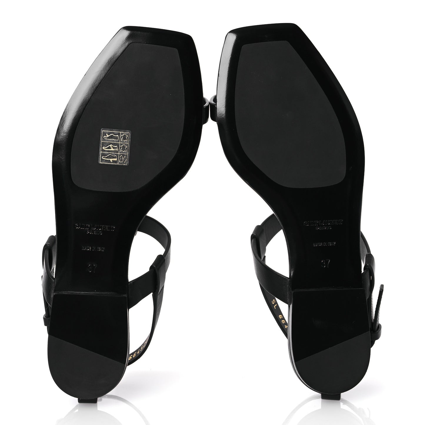 Calfskin Cassandra Monogram Sandals 37 Black